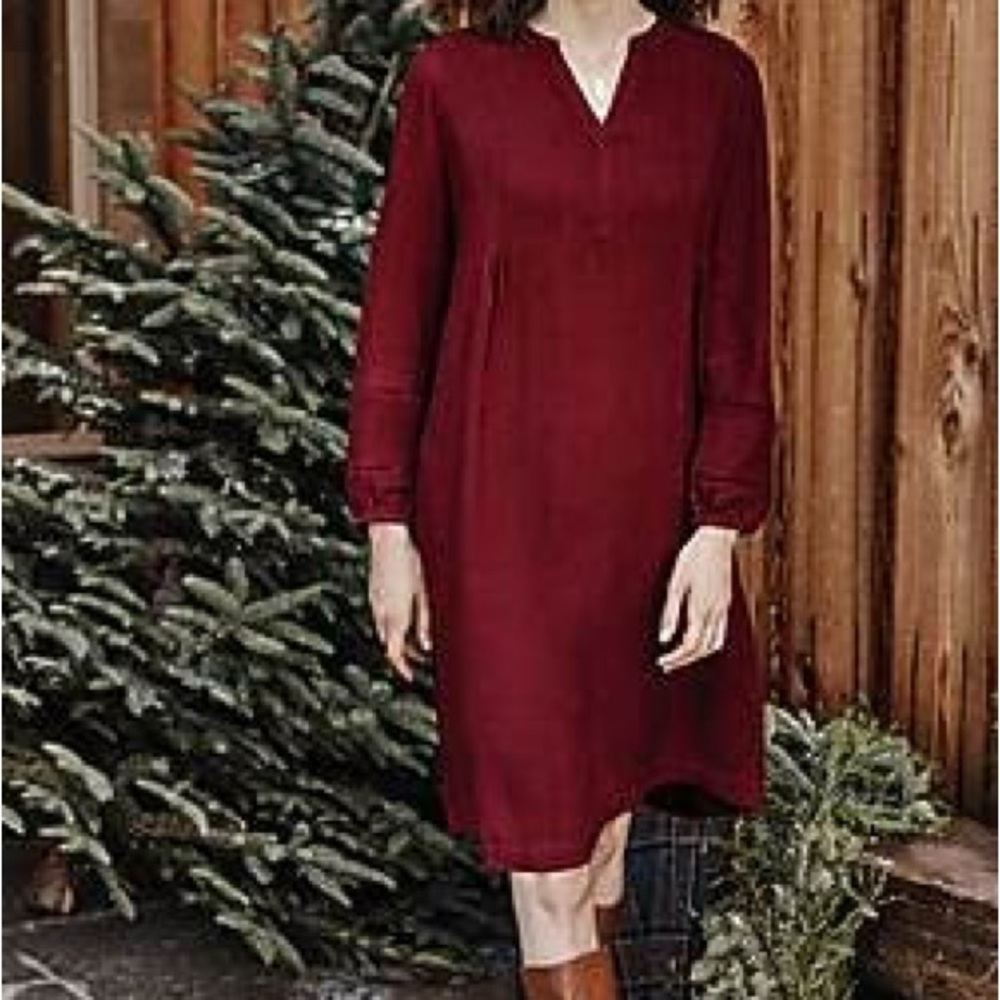 J. Jill Deep Red Long Sleeve Dress